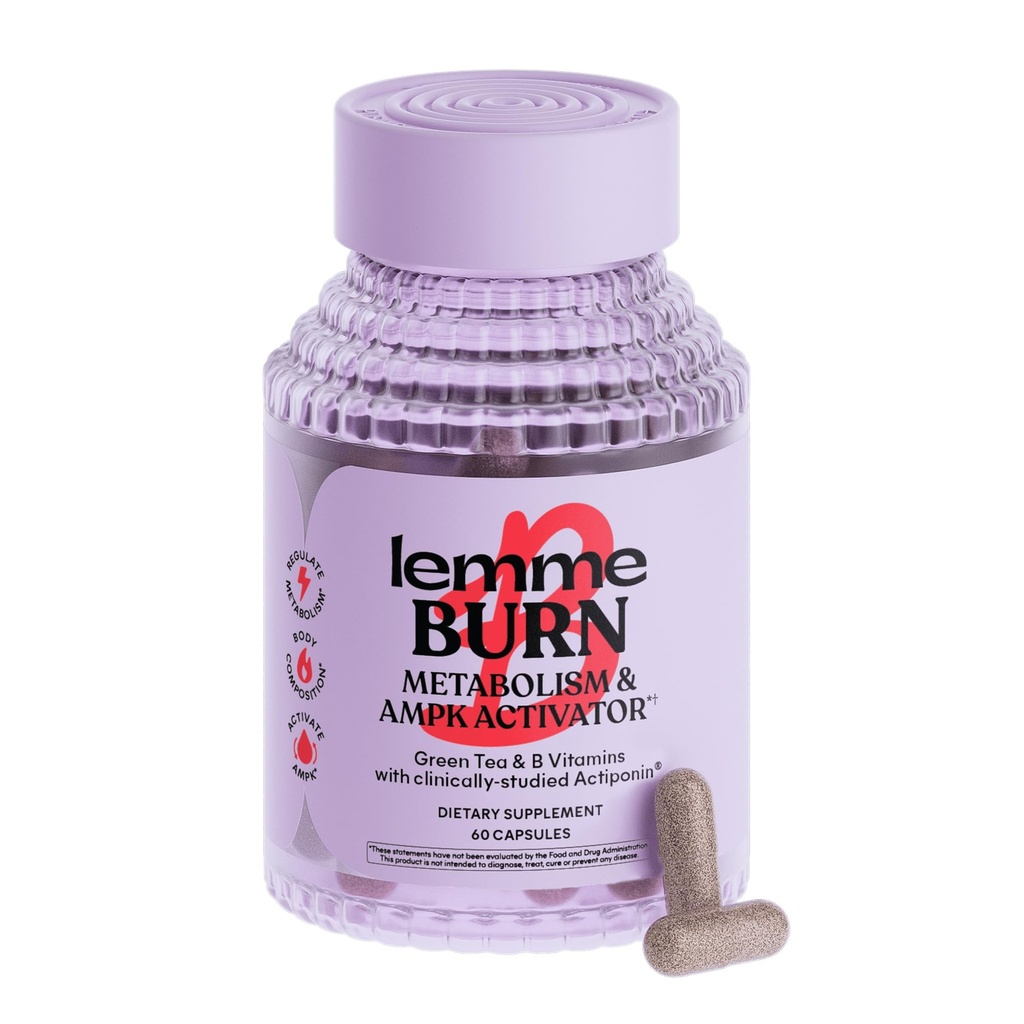 Lemme Burn - Metabolismo, Belly Fat Burning + AMPK Suplemento de activación para hombres y mujeres w / Actiponina clínicamente estudiado Gynostemma, Green Tea Extract, Vitaminas B6 &amp; B12 - Gluten Free, 60 Conteo