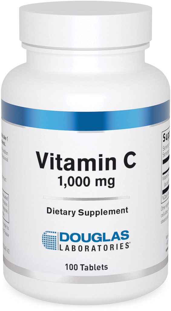 Douglas Laboratories Vitamina C ← Agua-Soluble Antioxidante Suplemento de Apoyo Función Inmunitaria y Curación de Heridos Normal* ← 100 Tablets