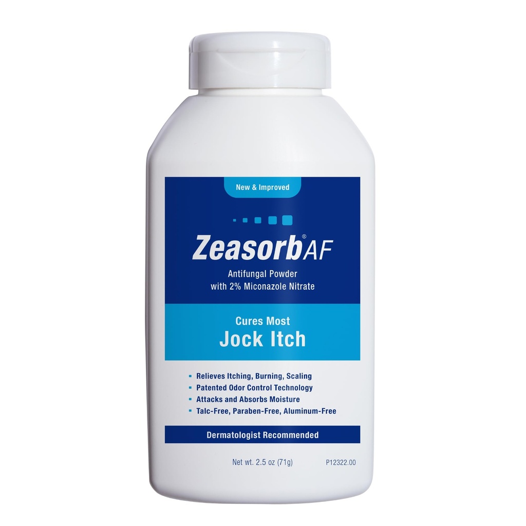 Zeasorb AF Jock Itch Powder, Super Absorbent, Scaling, and Burning Relief, 2.5 Oz