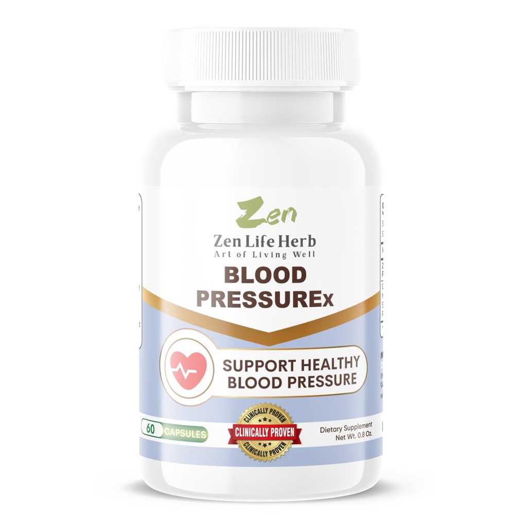 ZEN LIFE HERB Blood PressuREx - Heart Health Blood Pressure Support Supplement-Support Blood Pressure &amp; Healthy Circularity Naturally Ginseng Plus Blend 100% Pure Plant-Based Supplement (60 Capsules)