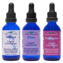 Eidon Ionic Minerals Silica líquida, Zinc, & Magnesium Drops Variety Pack - Silica, Zinc, &amp; Magnesium Supplements, All-Natural Trace Minerals, No Preservatives o Additives - 2 oz, Pack de 3