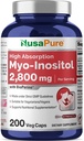 NusaPure Myo-Inositol 2800mg, 200 cápsulas, suplemento de fuerza adicional, no GMO