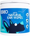 DOCO Dog Ear Cleaner Wipes Finger Cleaning Kit for Dogs & Cats Eucalyptus, Chamomile & Aloe Cat Ear Cleaner Soothes, Deodorizes & Helps Itchy Ears (50 Count)