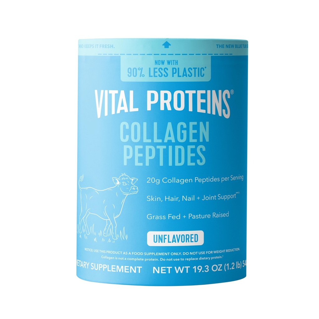 Péptidos de colágeno de proteínas vitales Polvo - Péptidos de colágeno de grano para el cabello, uñas, piel, huesos " salud conjunta, desarmado, 27 servicios