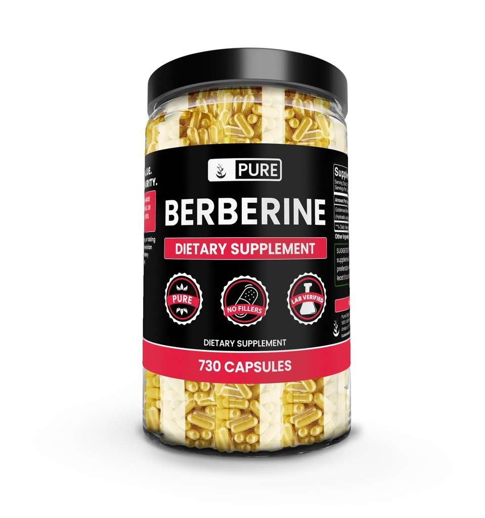 PURE ORIGINAL INGREDIENTES Berberina (730 capsules) No hay magnesio o rifles de arroz, siempre puro, laboratorio verificado