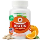 Niños Biotina 5000mcg Tablas deslumbrantes ← Tasty Biotin Suplemento ← Vegan, No GMO Silenciosos Crecimiento del cabello, Esquí y Nail Heath  durable Vitaminas para el cabello para niños