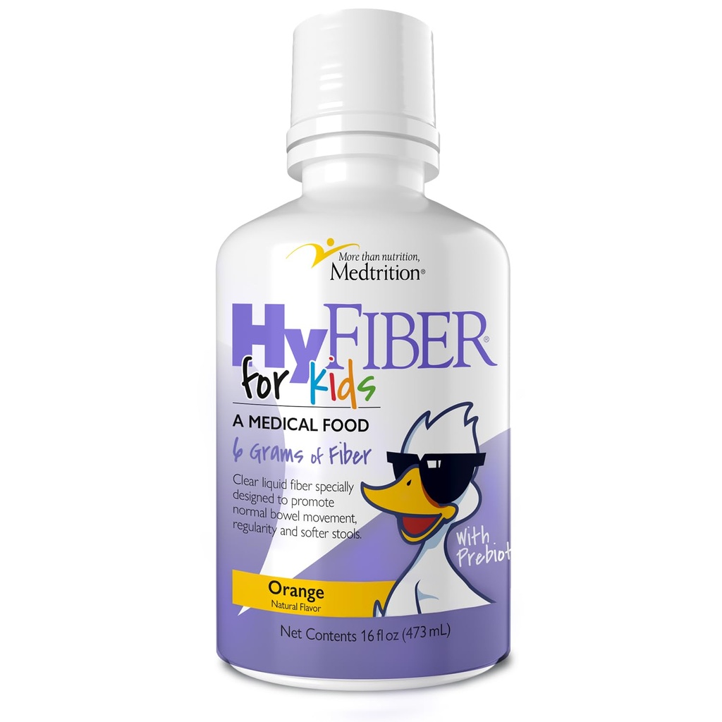Fibra líquida HyFiber para niños en una sola cuchara, soporta la regularidad y las heces más suaves, prebióticos FOS para Gut Health, 6 Gramos de fibra, 32 Serviciones por botella