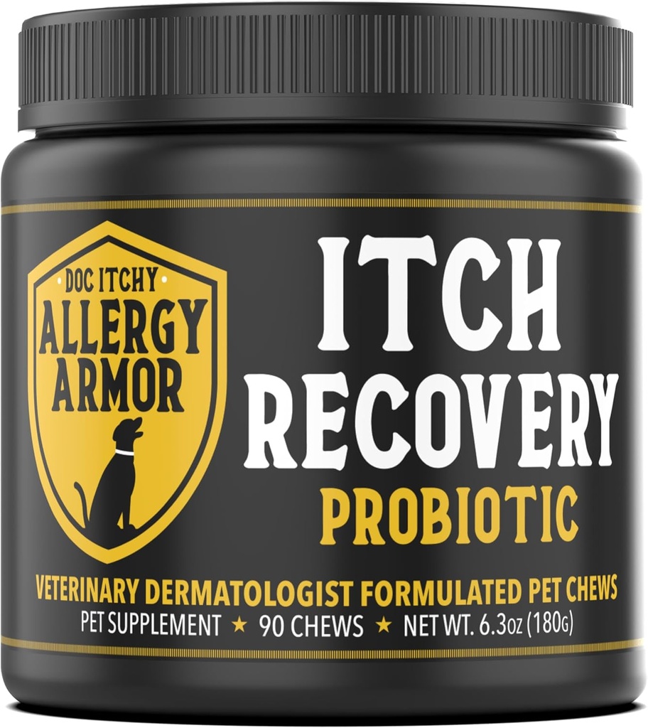 Doc Itchy: Allergy Armor Itch Recovery Probiótico ¦ Dog Chews ¦ Clinical-Strength, Medically Researched  Restore Gut " Skin Health ← Eficacia para la alergia " Itch  durable Food Allergy Safe ← Vegan tención 90 Conde