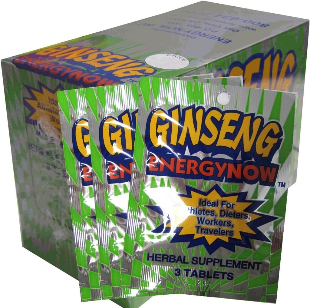 Ginseng Energy Ahora, 3 ficha Paquetes,24 Cuenta (Pack of 1)
