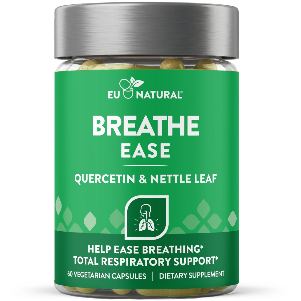 Breathe Inhaler Support Supplement – Sinus, Lungs, Open & Clear Airways – Seasonal Nasal Health, Bronchial Wellness, Healthy Chest – Quercetin, Vitamina D, Bromelain Pills – 60 Vegetarian Soft Capsules