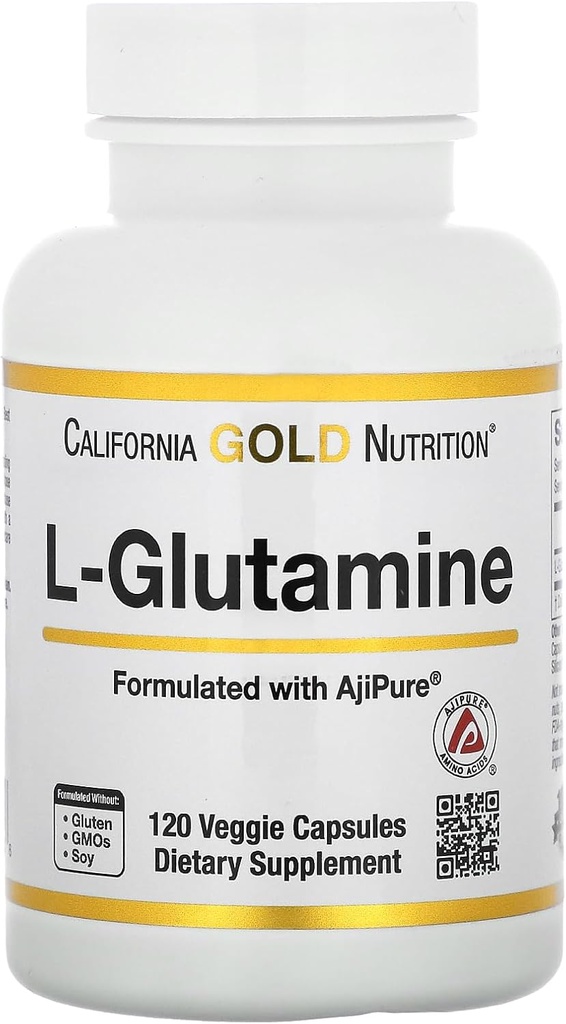 California Gold Nutrition L-Glutamine, AjiPure, 120 Veggie Capsules (500 mg por cápsula)