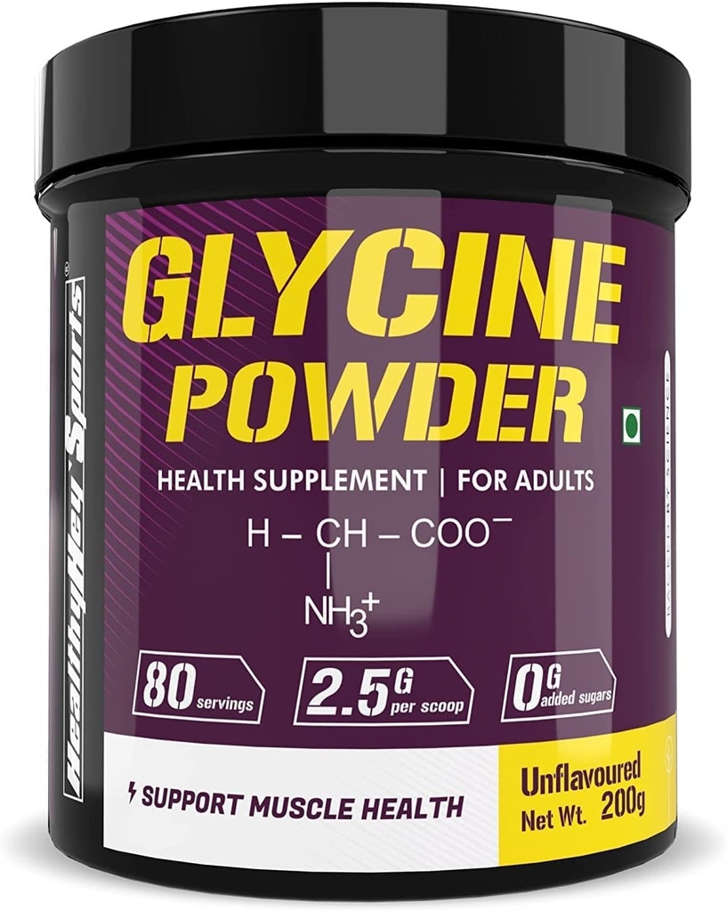 Pólvora de Glicina Deportiva - Suplemento Aminoácidos - Apoyo Muscle Health - 200 gramos - 80 Actuaciones
