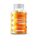 Vitamatic Sugar Free Vitamina D3 50.000 UI Suplemento semanal – 60 Gummies de alta potencia Vitamina D para bonificación, dientes &amp; soporte inmunológico