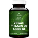 MRM Nutrición Vitamina D3 5.000 UI - Para Mujeres y Hombres - Cholecalciferol puro de alta potencia de Lichen, Absorción de calcio vegano Apoyo para la salud ósea e inmunológica - libre de gluten - 60 servicios