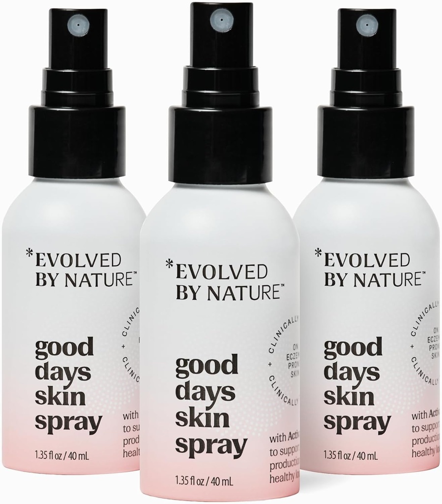 Evolucionado por Nature Body Spray & Face Mist for Eczema-prone skin, Good Days Skin Spray, 3 Pack, Clinically Proven Body & Facial Spray, Helps Reduce Irritation & Redness of Dry &amp; Sensitive Skin