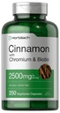 Horbäach Cinnamon with Chromium Picolinate 2500mg  250 cápsulas  Plus Biotin ANTE Vegetarian, Non-GMO, Gluten Free