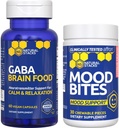 NATURAL STACKS Mood Bites + GABA Brain Food Bundle - Soporta Relajación y Mood mejorado* - 90 piezas totales