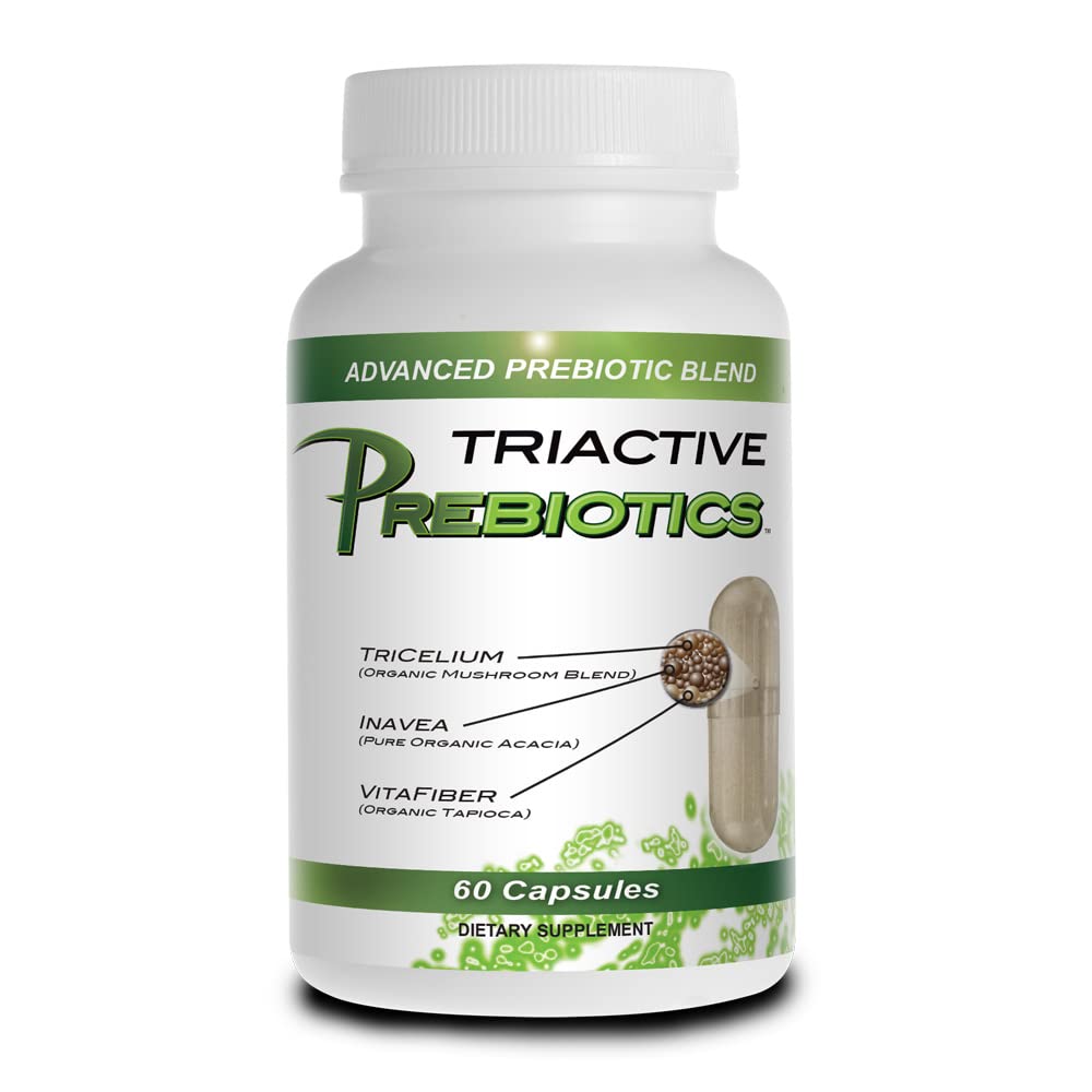 Cápsulas prebióticas para Hombres – Suplemento de Prebióticos Orgánicos con fibra de Acacia, VitaFiber, tricelium Mushroom Blend – Suplemento de fibra prebiótica para Gut Health, Digestion & Microbiome Support
