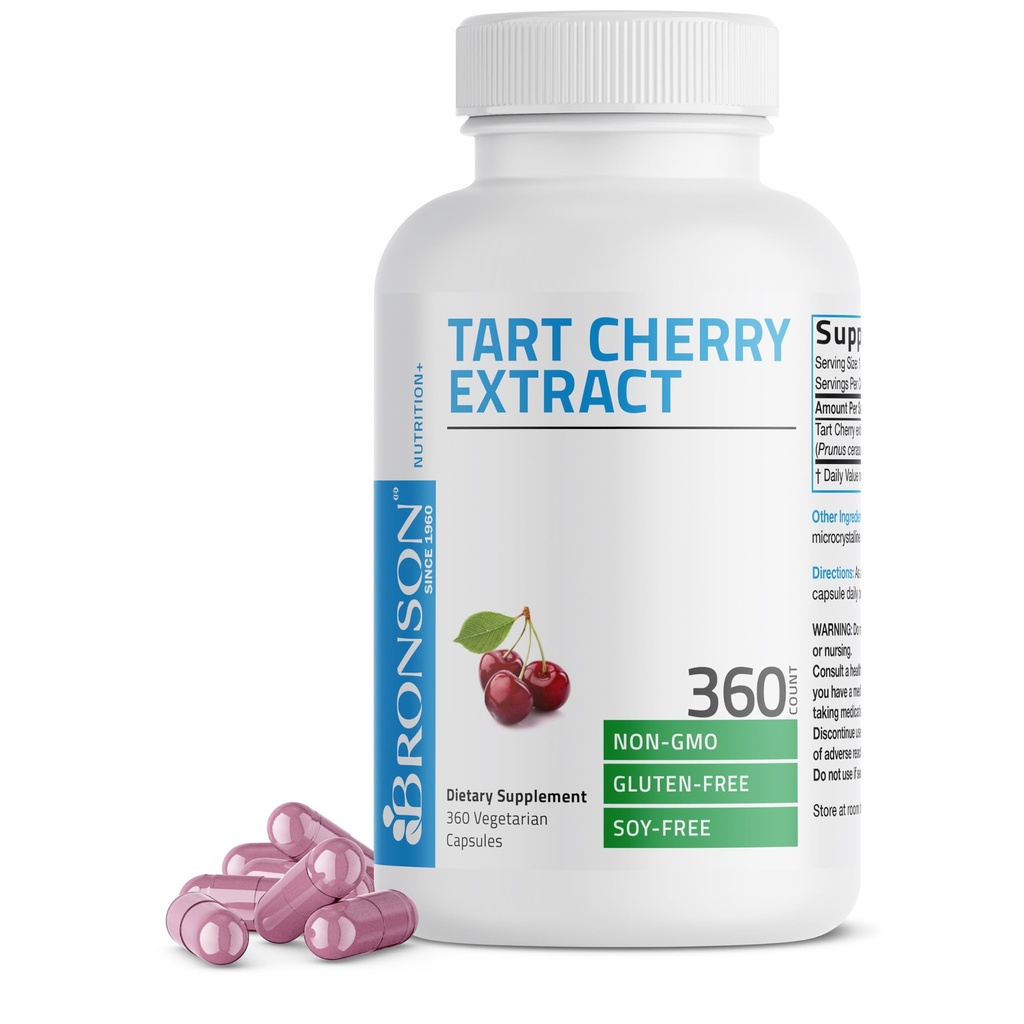 Bronson Tart Cherry Extracto 2500 mg Cápsulas vegetarianas con antioxidantes y Flavonoides No GMO, 360 Con