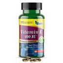 America Medic &amp; Science Vitamina E 400 UI (60 Softgels) Suplemento dietético que apoya la salud del corazón, promueve la piel sana, el cabello, los ojos y el sistema inmunológico.