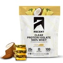 Ascent 100% Clear Whey Protein Powder - Post Workout Whey Protein Isolate, Zero Artificial Flavors & Sweeteners, Gluten Free, 5.5g BCAA, 2.1g Leucine, Essential Amino Acids, Piña Coconut, 20 Serv