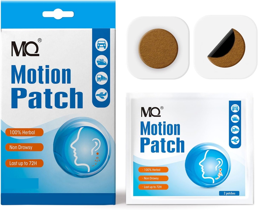 MQ Motion Sickness Patch,40 Conde,Non Drowsy Sea Sickness Patches Behind Ear for Cruise Ship Travel, Waterproof Car Sick Patches Fast Acting & Long Last 72H