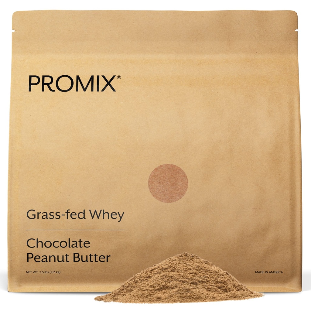 ProMix Nutrition Whey Protein Powder, Chocolate Peanut Butter - Grass-Fed - Post Workout Fitness & Nutrition Shakes, Smoothies, Baking &amp; Cooking Recipes - Gluten-Free - 2.5 Libra (Pack of 1)