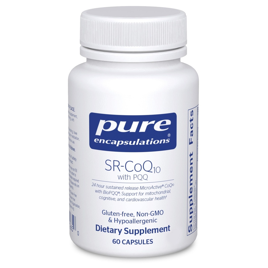 Pure Encapsulations SR-CoQ10 with PQQ - Heart Health Support* - Sustained Release Technology - Antioxidants Supplement - Gluten Free, Vegetarian " Non-GMO - 60 Capsules