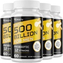 Probióticos para Hombres, 500 millones de UC &amp; 12 Strains Mens Probiótico con Turmérico Cranberry, Goji, Gut Health for Mens, para Salud Digestiva, Gut, Bloating & Gas, Immune, Energy Support, 120-Day Supply