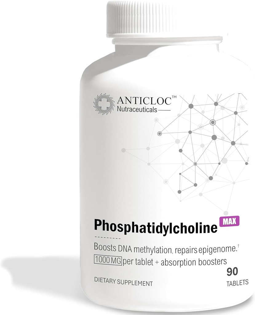 Premium Phosphatidylcholine PC 1000MG Por Tablet TENIDO 90 Day Supply TEN 5X Ultra Absorption TEN Max Strength ANTE Boosts Methylation &amp; Epigenome Health ← Anti-Aging TENER EJERCA &amp; Liver Function