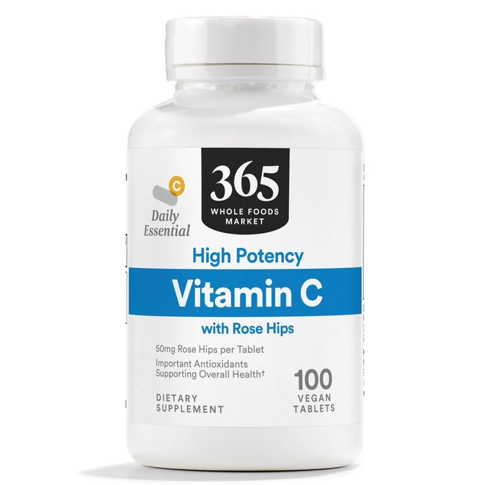 365 por Whole Foods Market, High Potency Vitamin C con Rose Hips, Vegan, 100 Tablets