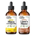 Wild &amp; Organic Maca Ashwagandha Tincture 4 fl oz &amp; Lion's Mane Tincture 4 fl oz