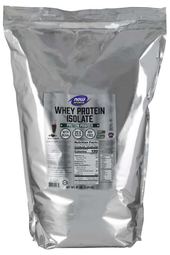 AHORA Foods Sports Nutrition, Whey Protein Isolate, 25 g Con BCAAs, Creamy Chocolate Powder, 10 libras