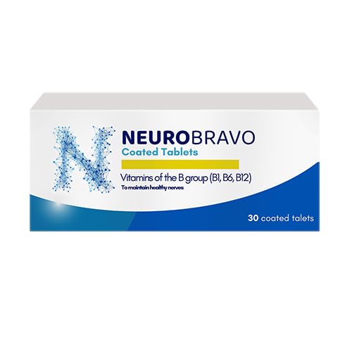 Neurobravo Vitamina B1, B6, B12 Tabletas para Nerve Health, Dolor Nerve, Numbness, Muscle Stiffness, Muscle Cramp, Impaired Sensation