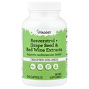 Vitacost Resveratrol + Grape Seed & Red Wine Extracts, 240 Capsules