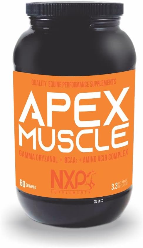 APEX Muscle, Body & Strength Builder for Horses - Energy, Endurance, Stamina, Recovery Support - Gamma Oryzanol BCAA Amino Amino Acids Lysine Carnitine L-Arginine AKG 3.3 lb (60 Servings)