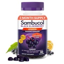 Sambucol Gummies de arándano para adultos con vitamina C; Zinc; Sambucus Gummies de arándano para apoyo inmunitario con antioxidantes altos; Gluten Gratis; Vegan; 1 Gummy Por Servir; 90 Conde (90 Day Supply)