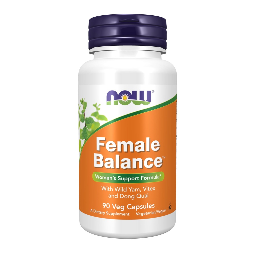 AHORA Suplementos de alimentos, Balance femenino con Yam salvaje, Vitex, Dong Quai, GLA, Vitamina B-6 y Folate, 90 cápsulas