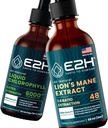 E2H: Clorofila líquida y el seno de mane del león voca Vegan, No GMO - 2 Fl Oz Cada (4 Fl Oz Total) - Bundle