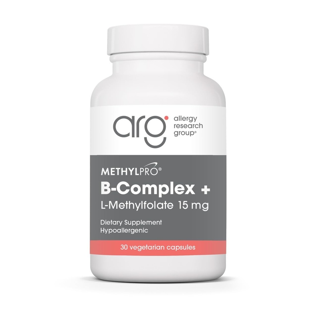 MetilPro B-Complex + L-Methylfolate 15 mg - Complejo de vitamina B metilada para mujeres y hombres, Soporte de energía celular con folato, niacina y biotina, Suplemento VIT B - 30 cápsulas veganas
