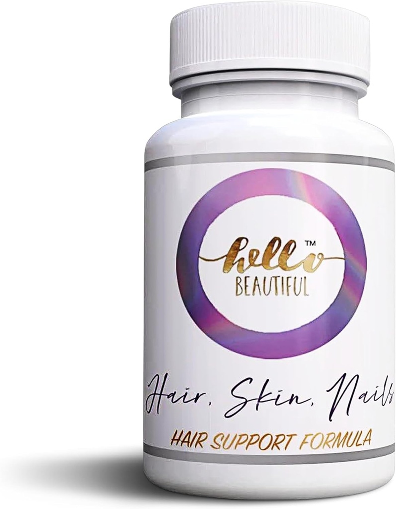 Hola Hermosa piel de pelo y uñas Vitaminas para mujeres - Crecimiento del cabello Vitaminas - Suplemento de biotina para la pérdida del cabello - Crecimiento de uñas Vitaminas para mujeres – 5000 mcg