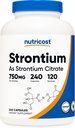 Nutricost Strontium Capsules 750mg, 240 cápsulas - Vegetariano, No GMO, Gluten Free