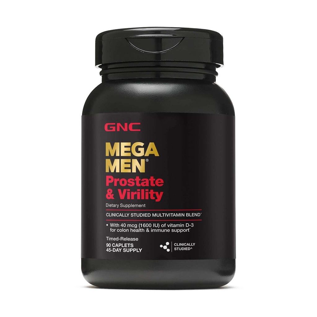 GNC Mega Hombre Prostata y Virility Multivitamina, apoya la salud sexual óptima y la salud de próstata, 90 Cuenta