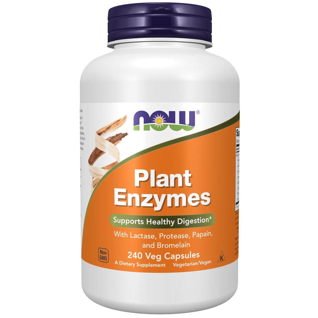 AHORA Alimentos Suplementos, Enzimas vegetales con Lactasa, Protease, Papain y Bromelain, 240 cápsulas de Veg
