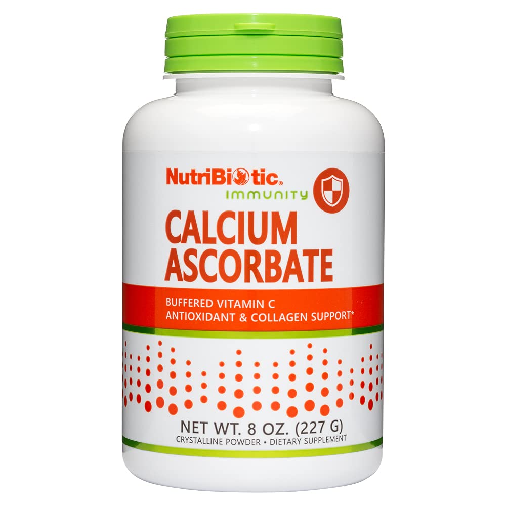NutriBiotic - Calcium Ascorbate Vitamin C Powder, 8 Oz tóxico Essential Antioxidant &amp; Collagen Supplement Buffered with Calcium TEN Non Acidic &amp; Easier on Digestion than Ascorbic Acid TEN Gluten &amp; GMO Free