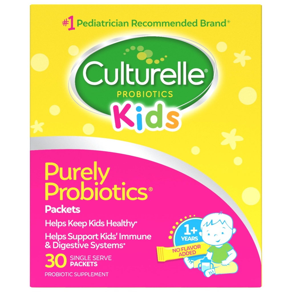 Culturelle Kids Daily Probiotic Packets for Kids (Ages 3+) - 30 Count - From the 1 Pediatrician-Recommended Brand – Flavorless Daily Probiotics for Digestive Health & Immune Support