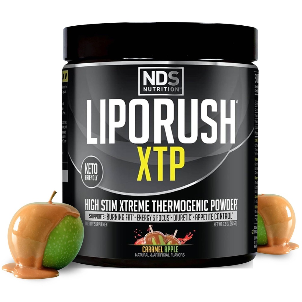 NDS Nutrition XTP Thermogenic Fat Burner with L-Carnitine - Energy, Focus, and Appetite Control - Extreme Thermogenic Fat Burning Powder Weight Pérdida - Caramel Apple (45 Servings)