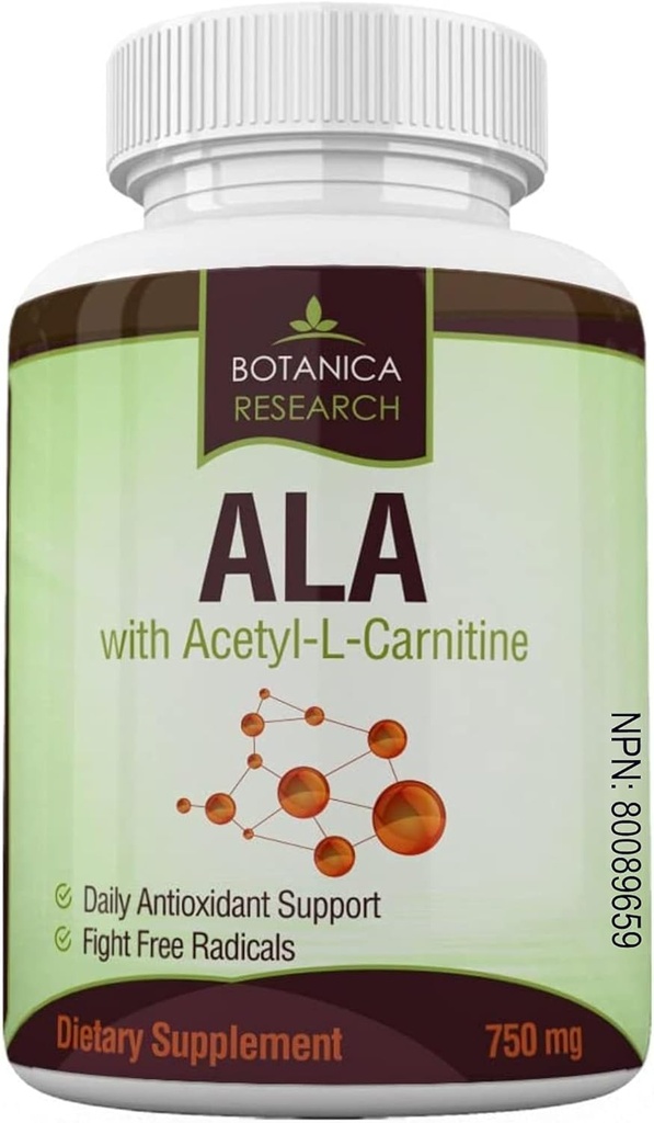 Alpha Lipoic Acid with Acetyl L Carnitine - ALA ALC Anti Aging Health & Wellness Formula to Support Nerve Health, Tingling Feet, Hands, Limbs 60 Vitamin Complex Capsules