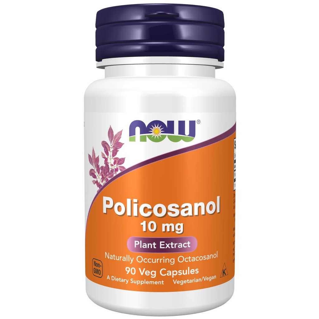 AHORA Suplementos de alimentos, Policosanol 10 mg, Blend of Long-Chain Fatty alcohols (LCFAs) derivados de la caña de azúcar, 90 cápsulas de verduras
