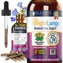 Pulmones brillantes - Lung Detox Support Suplemento para ayudar a mantener Lung & Respiratory Health - Grindelia, Lobelia, Licorice, Wild Cherry & Más!